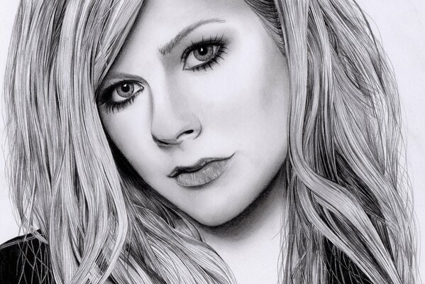 Retrato a lápiz de Avril Lavigne