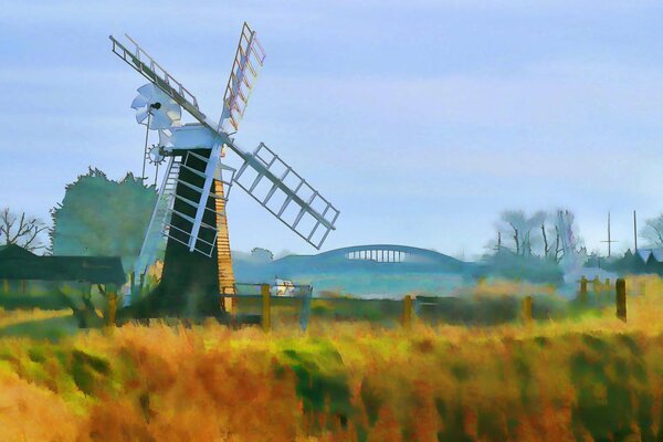 Windmill with water pump