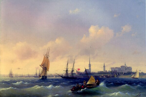 Aivazovsky s painting the Sea battle