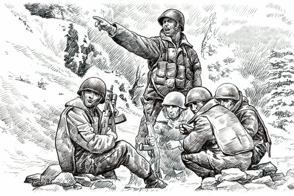 Preparation of paratroopers for battle. The Afghan War