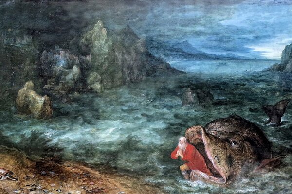 Pintura de Jan Bruegel Jonás y la ballena 