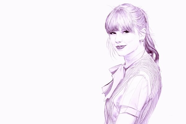 Dessin d art de Taylor Swift souriant