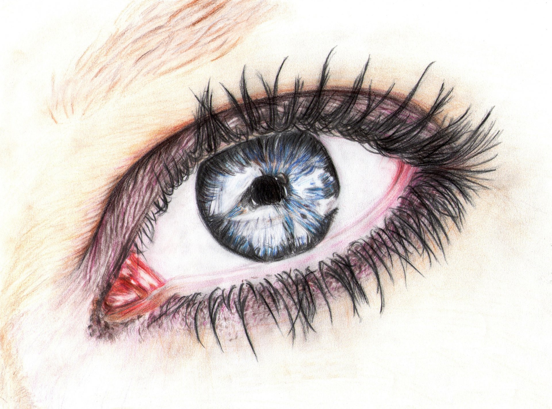 peinture crayon oeil cils