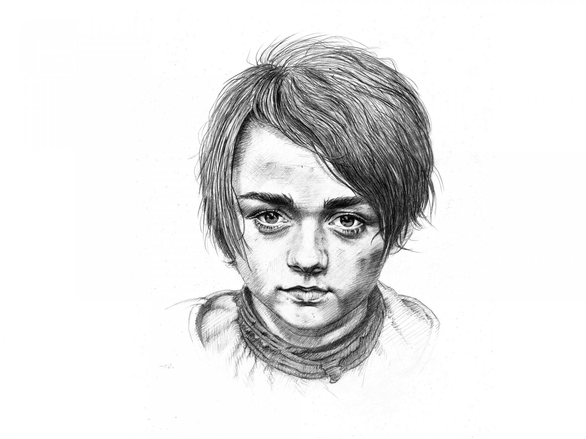 arya stark maisie williams rysunek ołówek