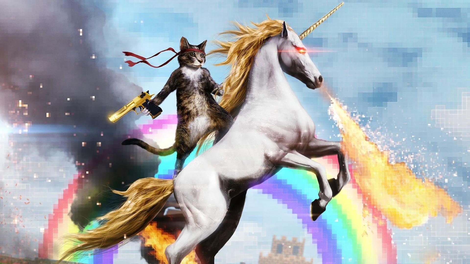 cat kote unicorn rainbow gun deagle rimbaud