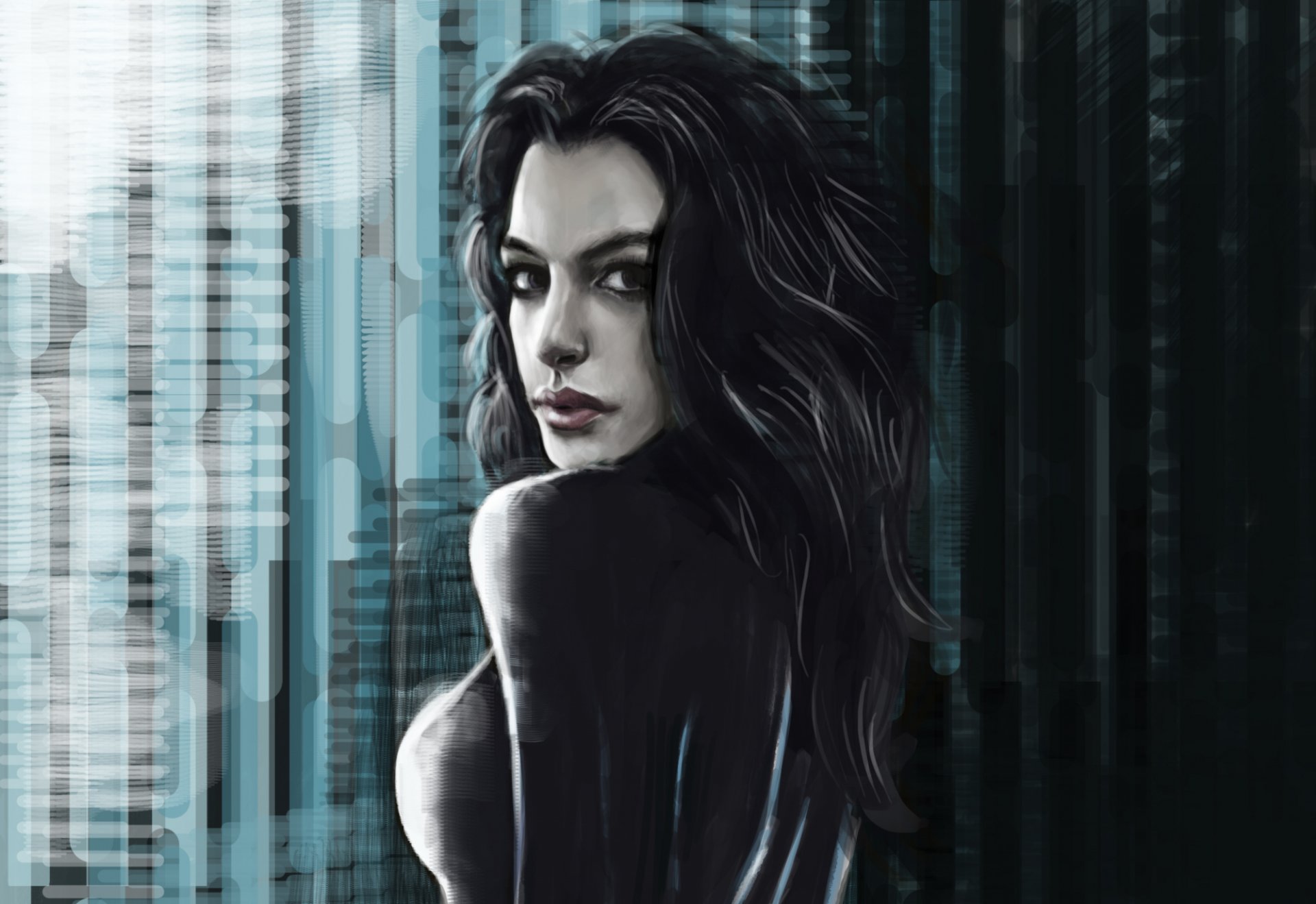 anne hathaway batman catwoman arte pittura vista