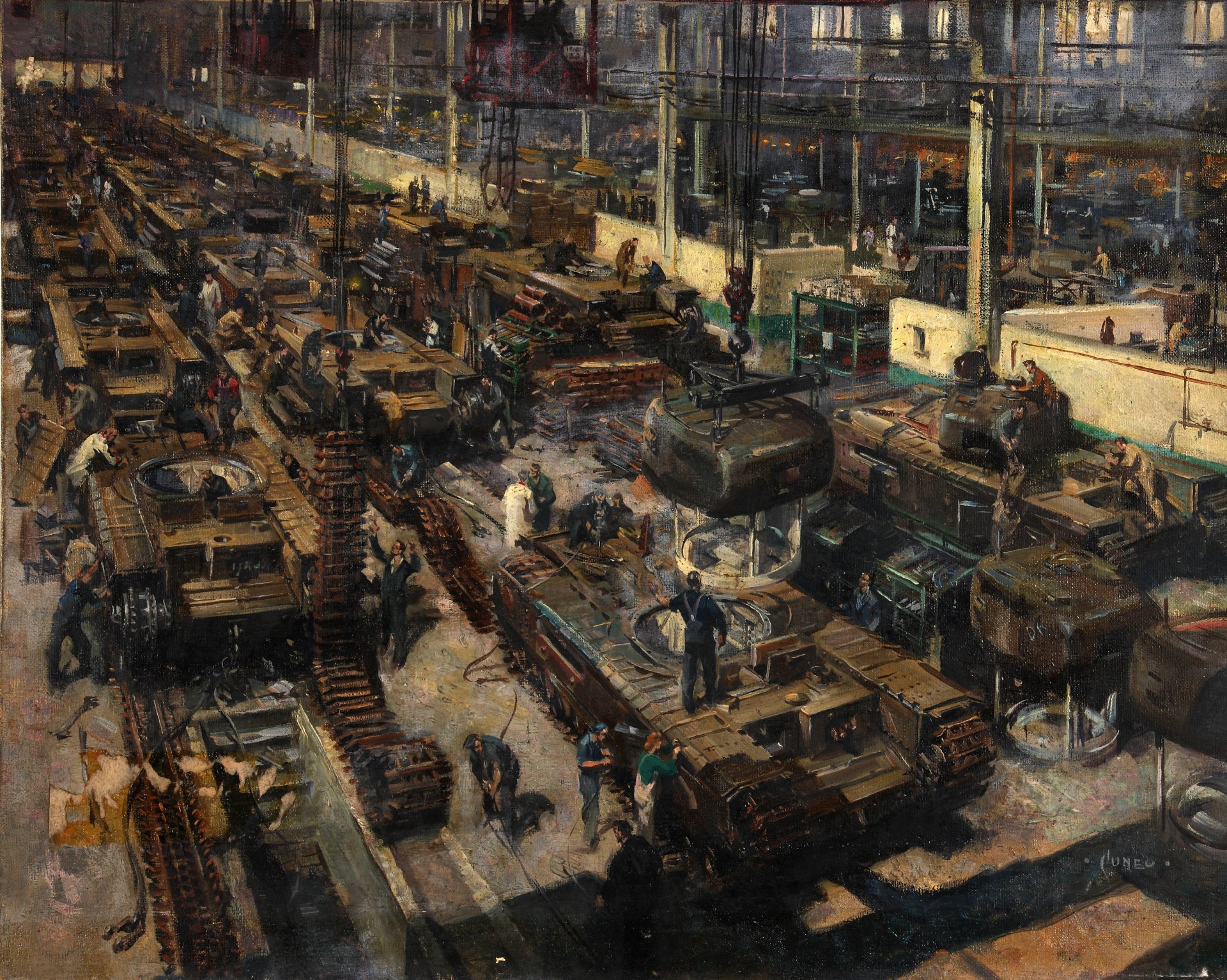 production of tanks in britain the artist terence cuneo pattern canvas oil