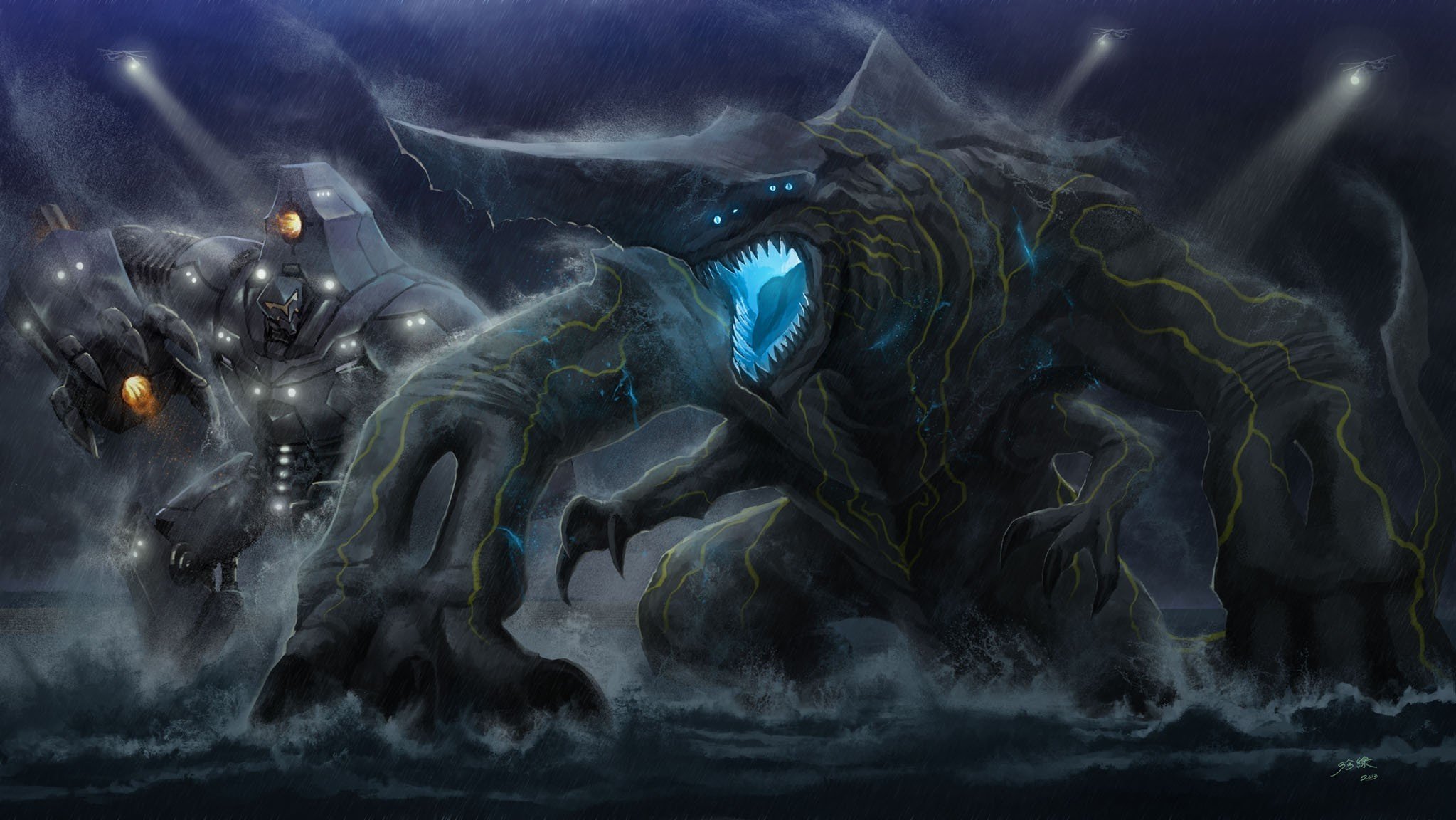 pacific rim pacific rim robot monster art