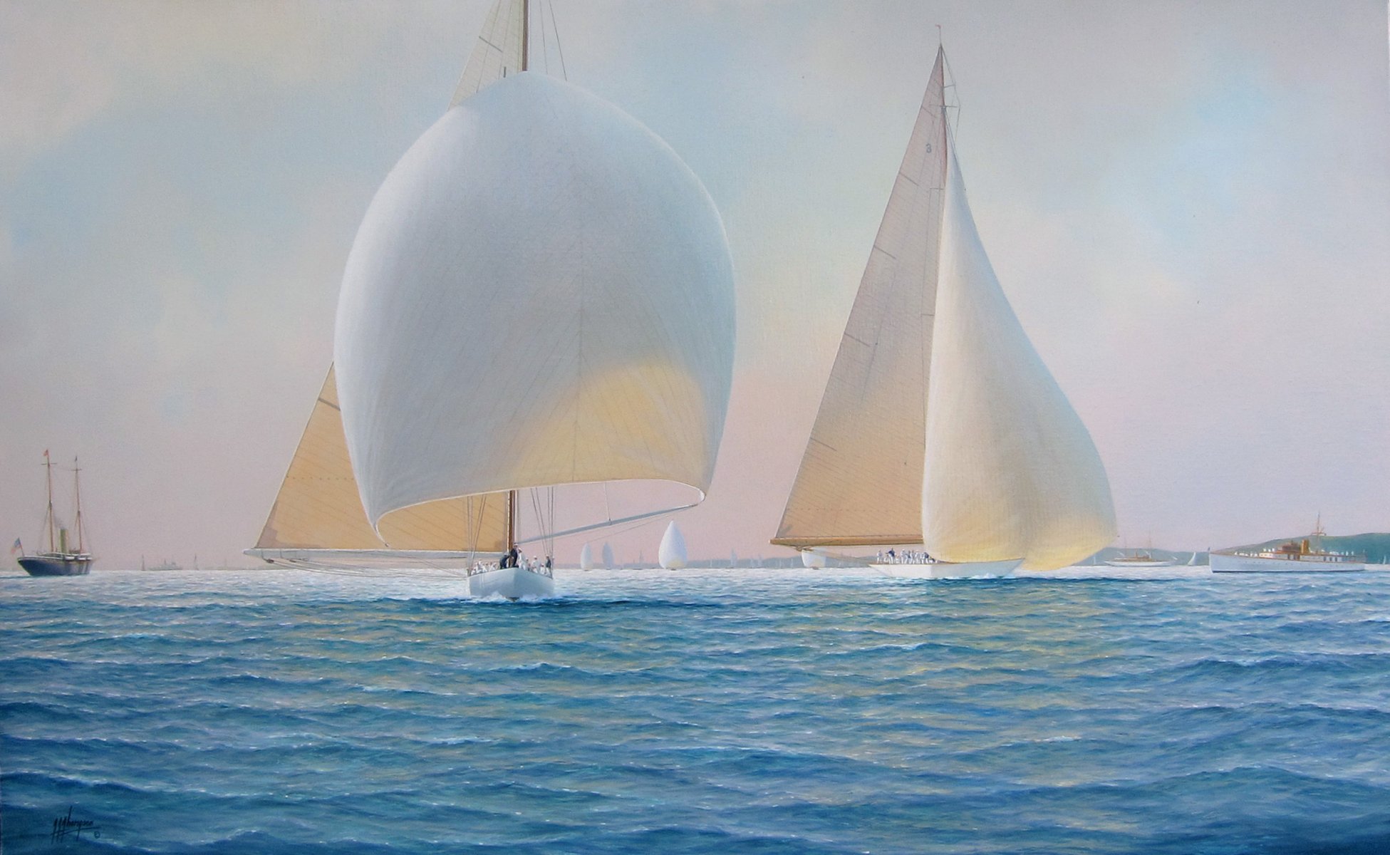 pintura tim thompson mar veleros velas barcos viento