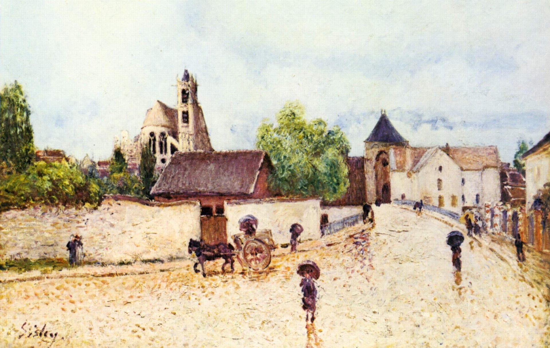 malerei malerei alfred sisley 1888 luan in moray im regen