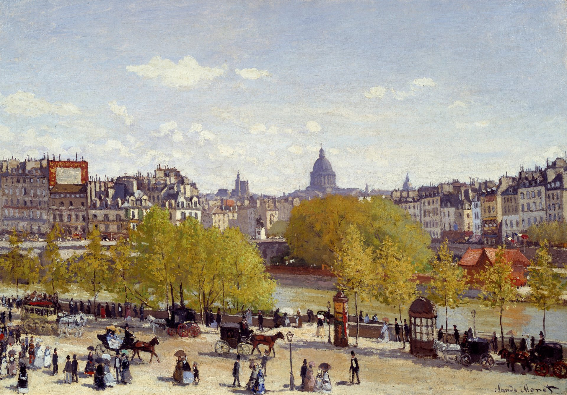 claude monet quai du louvre peinture à l huile art 1867 peintre impressionnisme