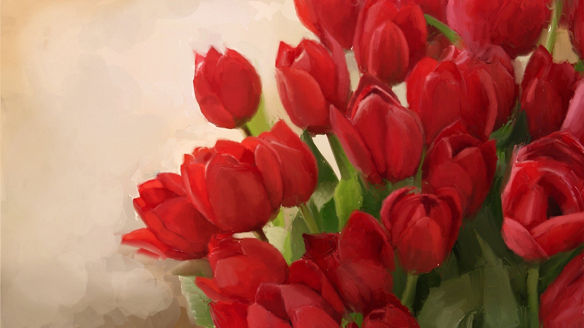 art tulips red bouquet background