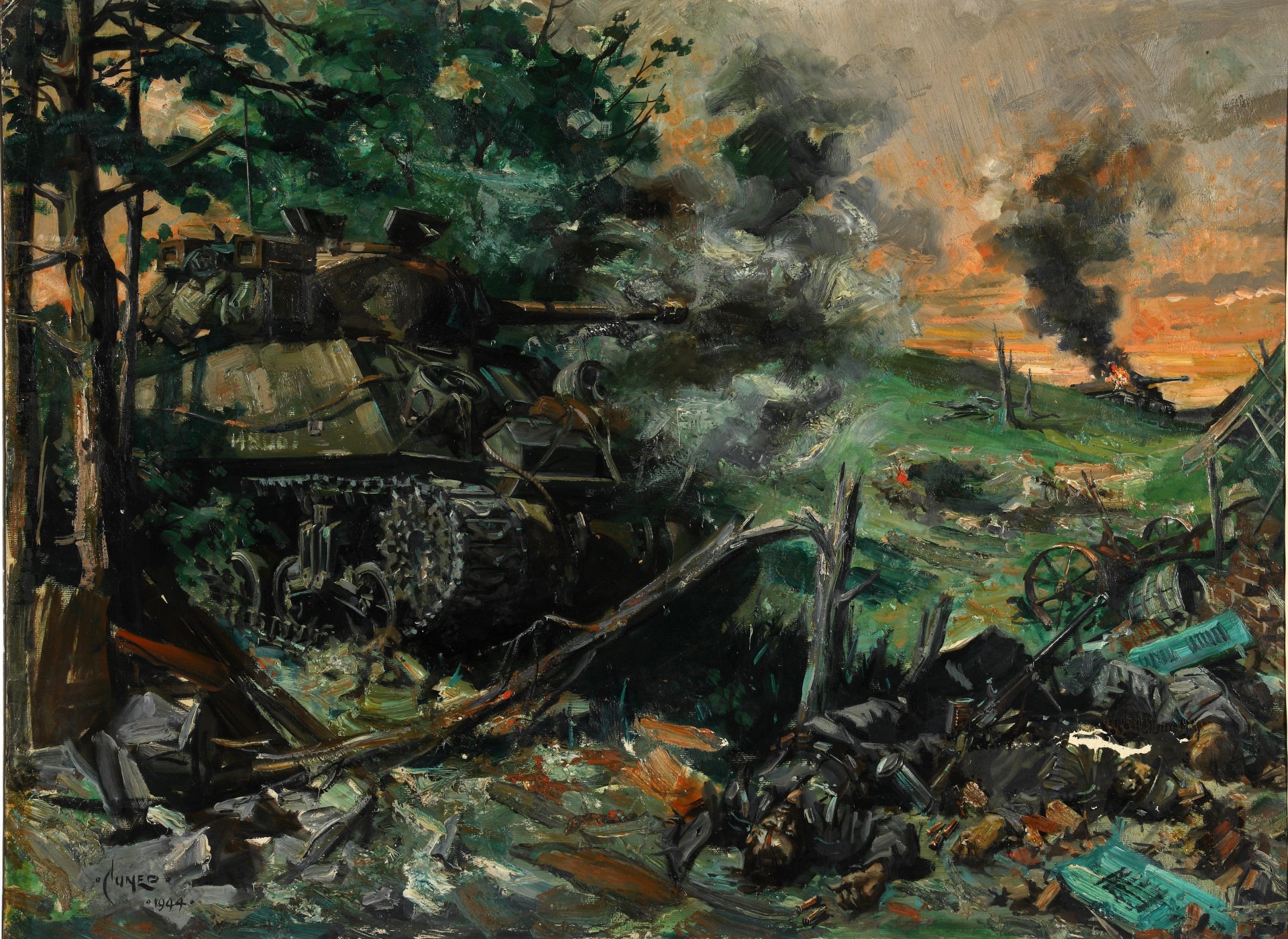 panzerschlacht künstler terence cuneo gemälde öl auf leinwand