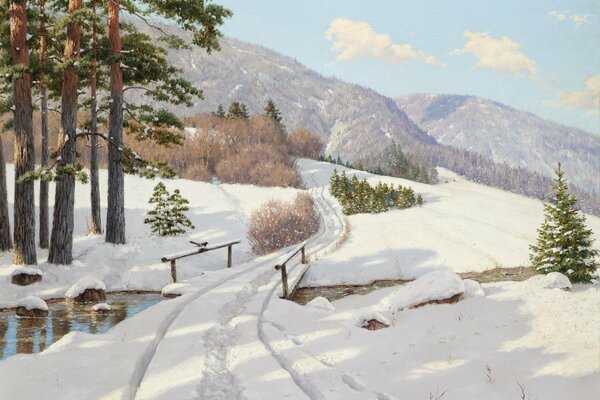 Humeur d hiver dans les peintures de Boris Bessonov