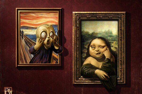 The art object of the painting Mona Lisa and the scream