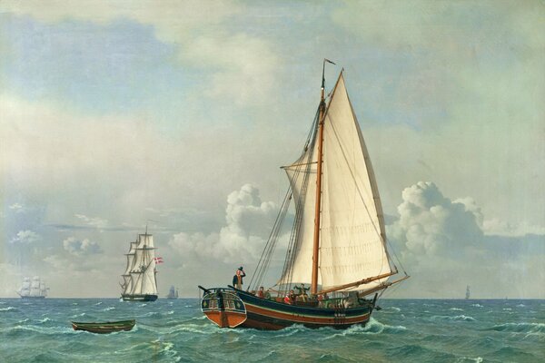 The painting The Sea by the Danish painter Christopher Wilhelm Eckersberg, painted in oil on canvas