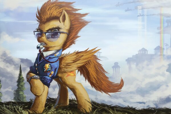 Mai Little Pony con gafas y un traje de Fan Art