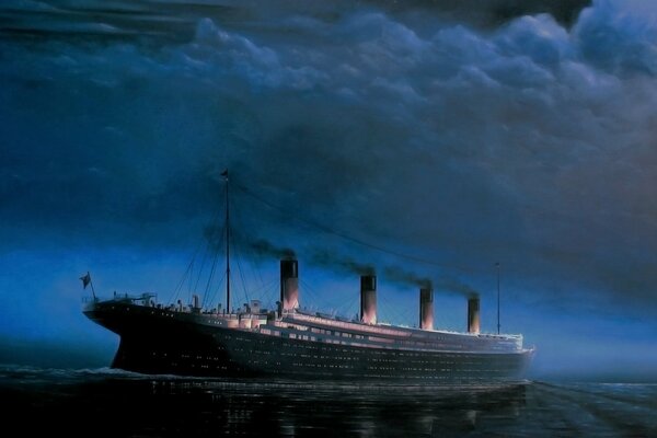 Titanic in mare di notte