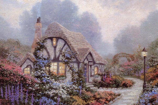 Una casa carina e accogliente con un bellissimo giardino ben curato