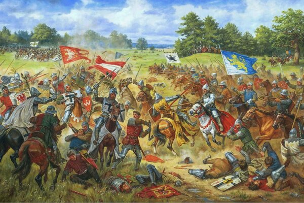 Imagen de los coruñeses Gallegos en la batalla de Grunwald