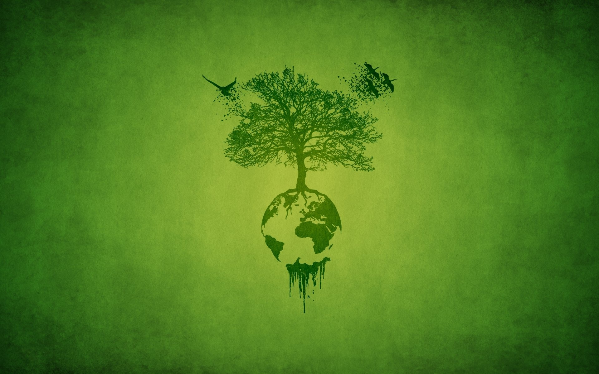 minimalism storks tree leaves green planet the roots bird