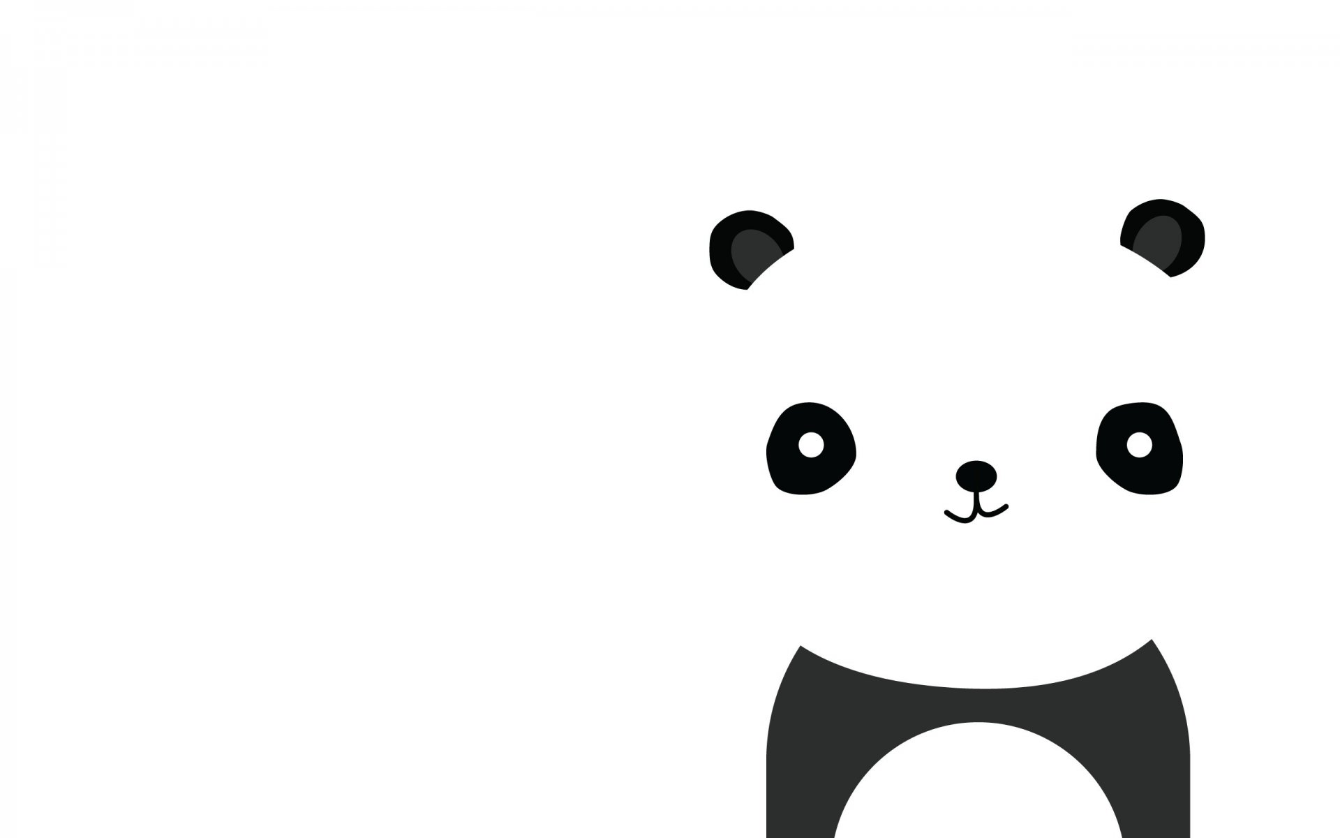 panda minimalisme blanc sourire