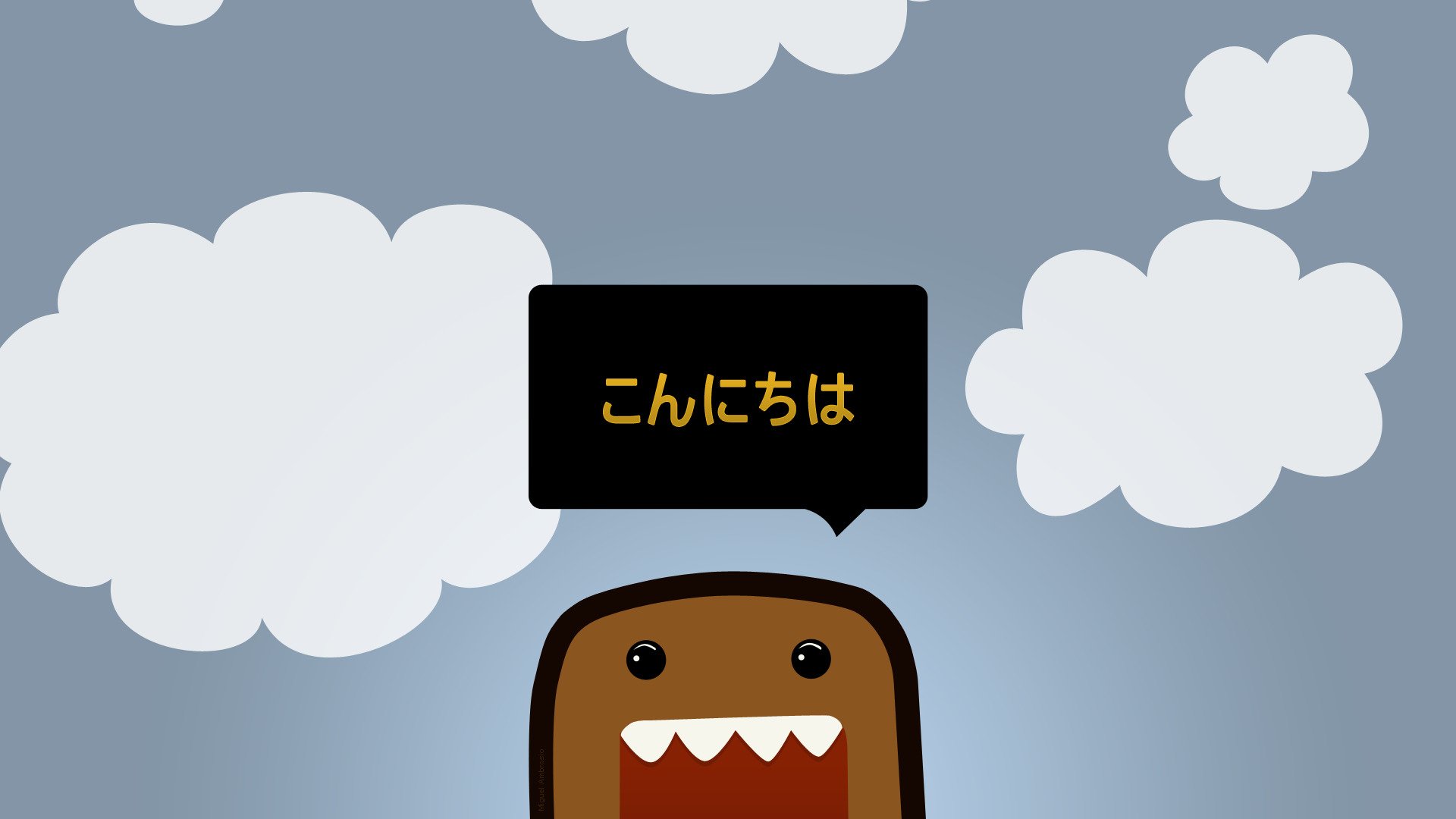 minimalism vector clouds sky adult domo-kun images wallpaper