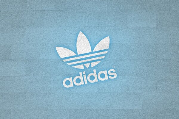 Adidas company logo blue background