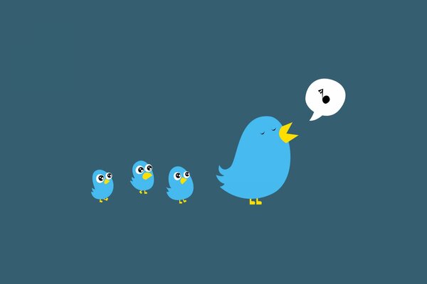 La familia de los pájaros de twittera canta