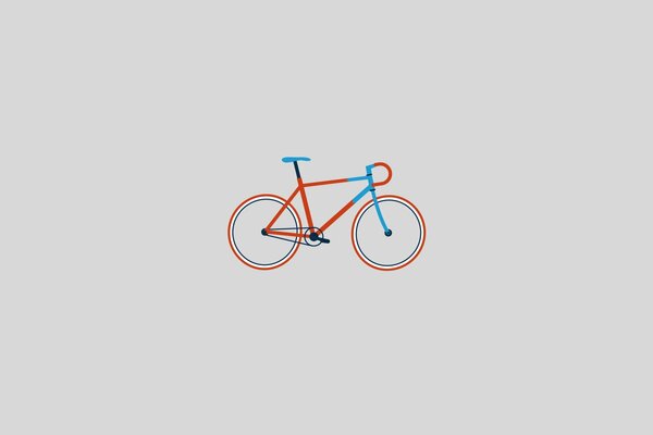 Bicycle image in red and blue