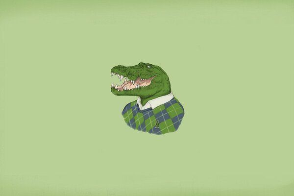 A brutal crocodile in an office sweater