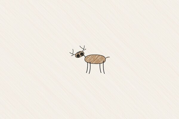 Schematic drawing of a deer on a light background