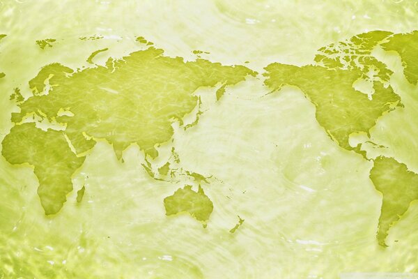Carte de la planète en fond vert