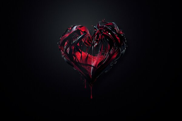 Abstract heart shape on black