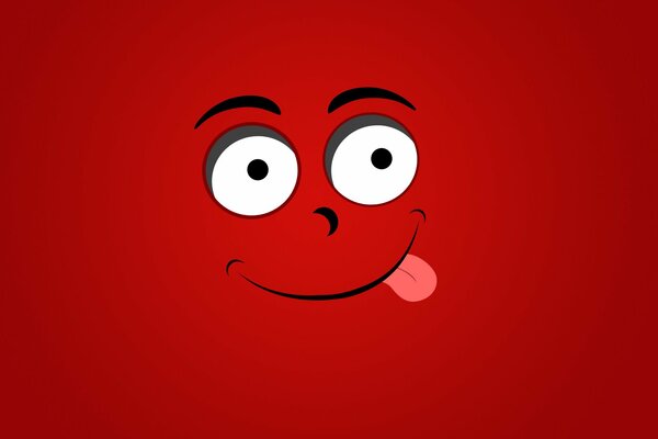 Smiley with a smile on a red background