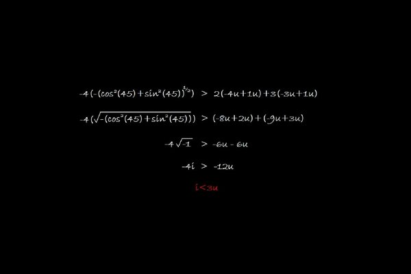 Mathematical formulas on a black background