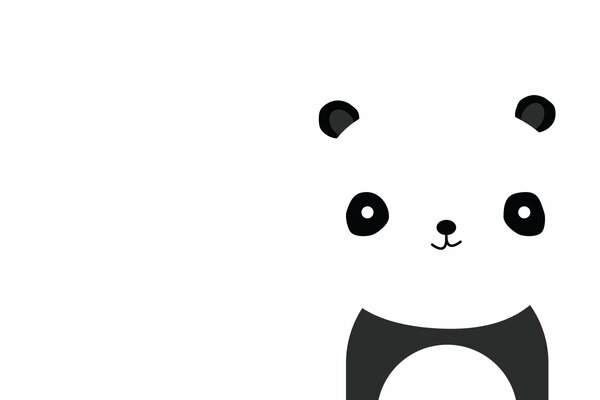 Drawing in the style of minimalism. Panda