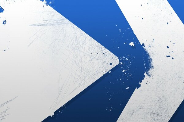 Paint white arrow on blue background