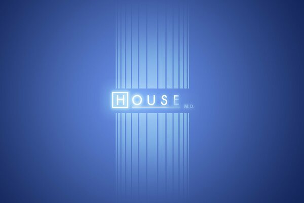 Sobre un fondo azul, la inscripción House