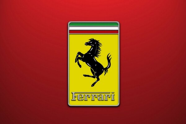 Ferrari sign on a red background