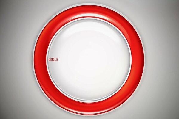 On a gray-light background, the circle is white and red