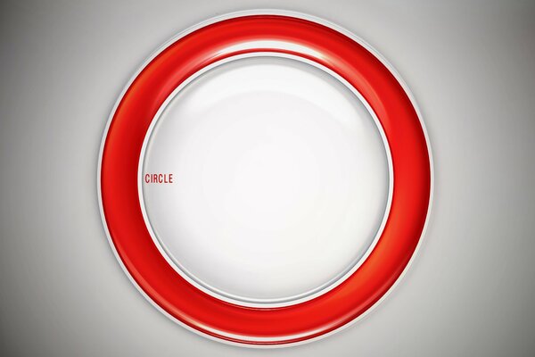 Sobre un fondo gris claro, el círculo es blanco rojo