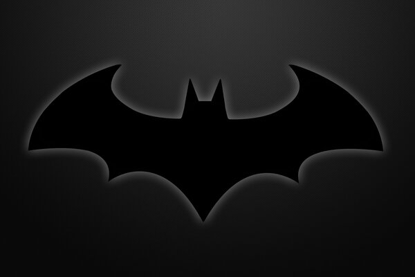 Dunkles Batman-Zeichen auf grauem Hintergrund