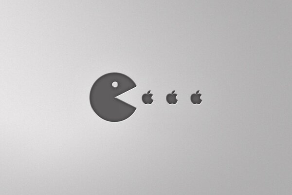 Packman comiendo logotipos de apple