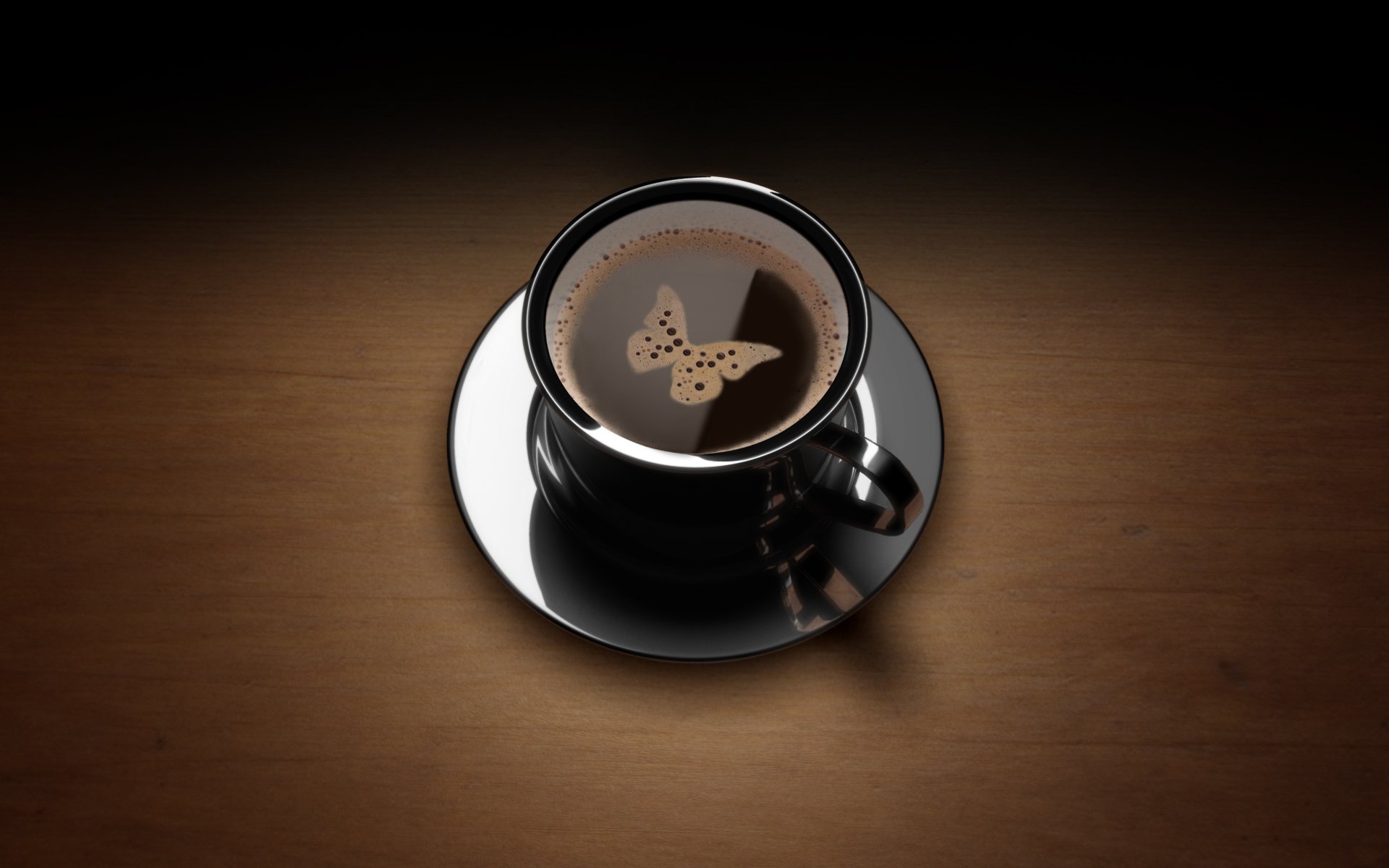 coffee cup foam butterfly