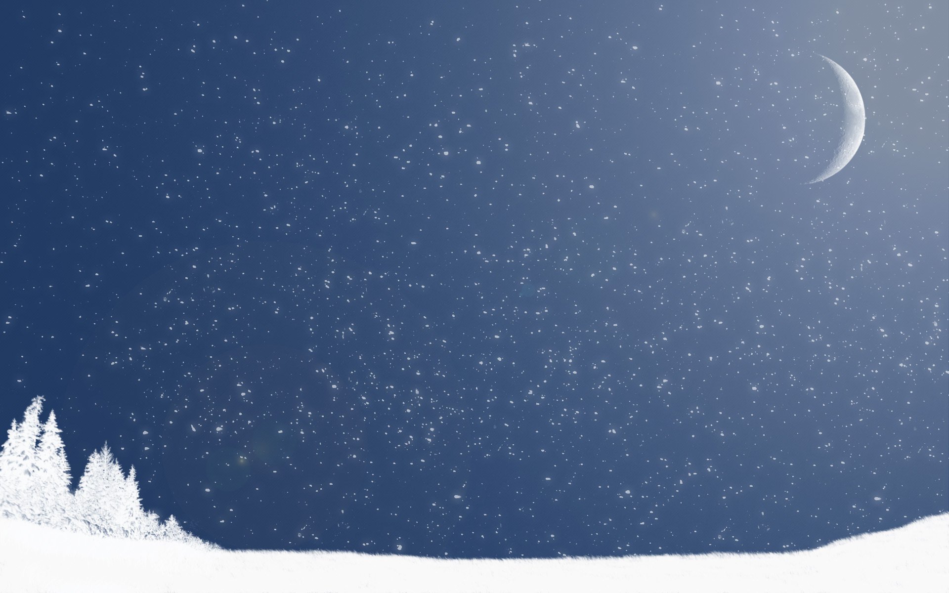 minimalism snow winter moon