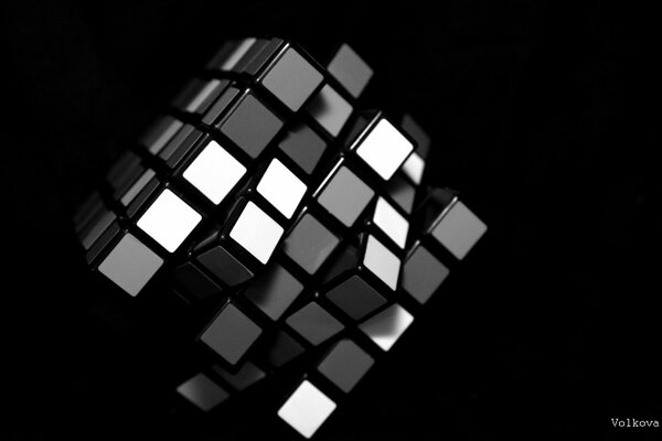 Black and white Rubik s Cube