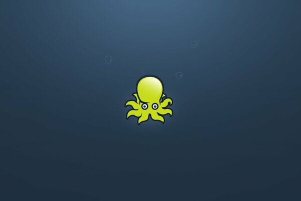 Grey background with octopus