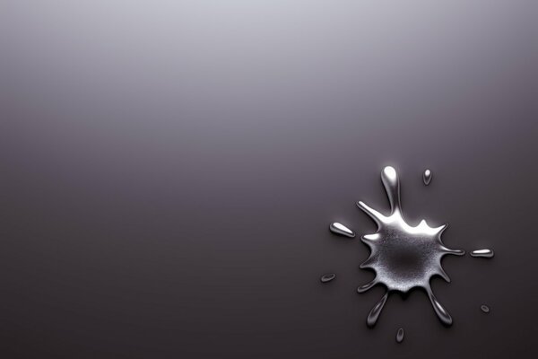 Mercury splashes on a gray background