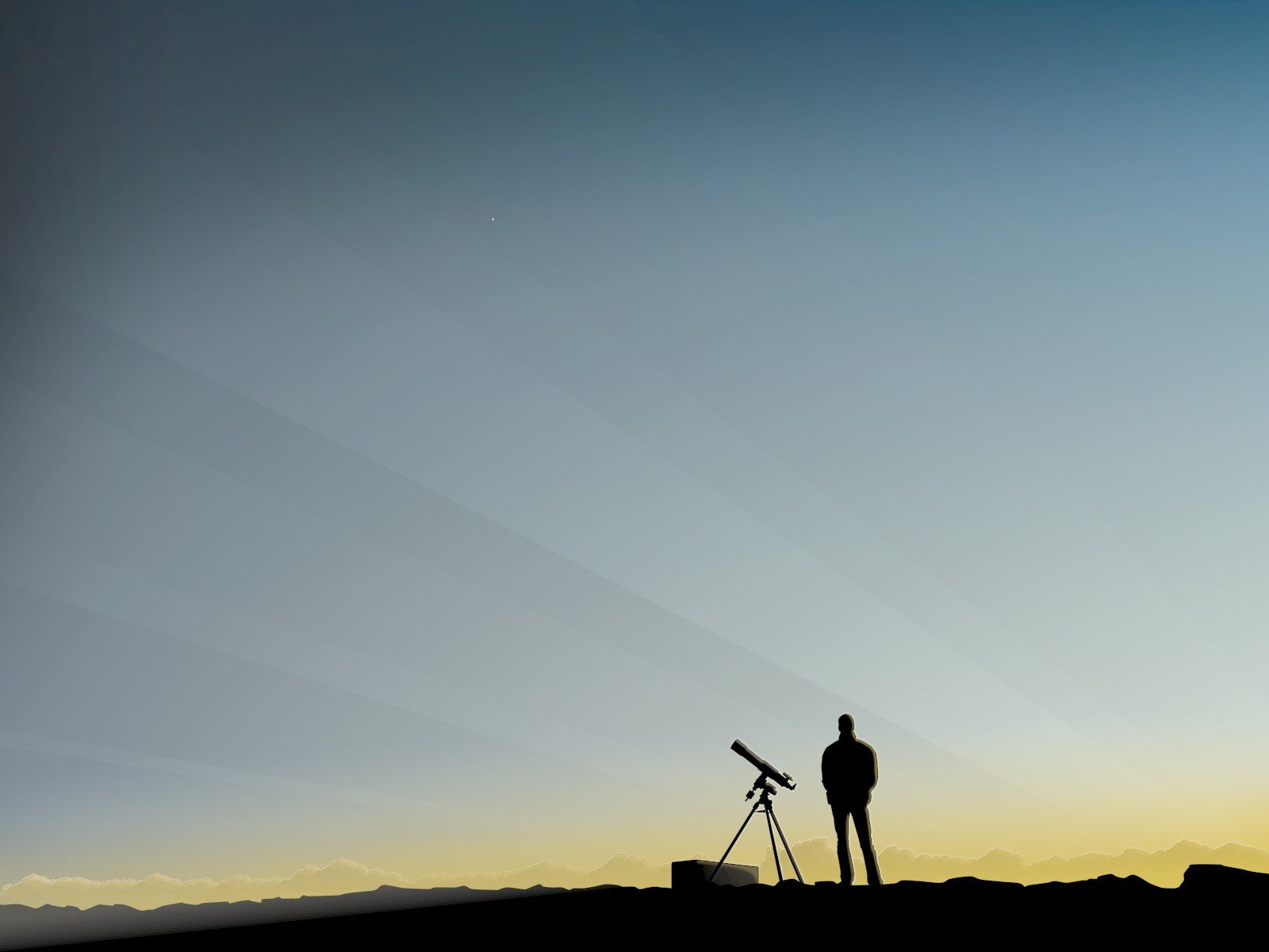 télescope homme vecteur matin